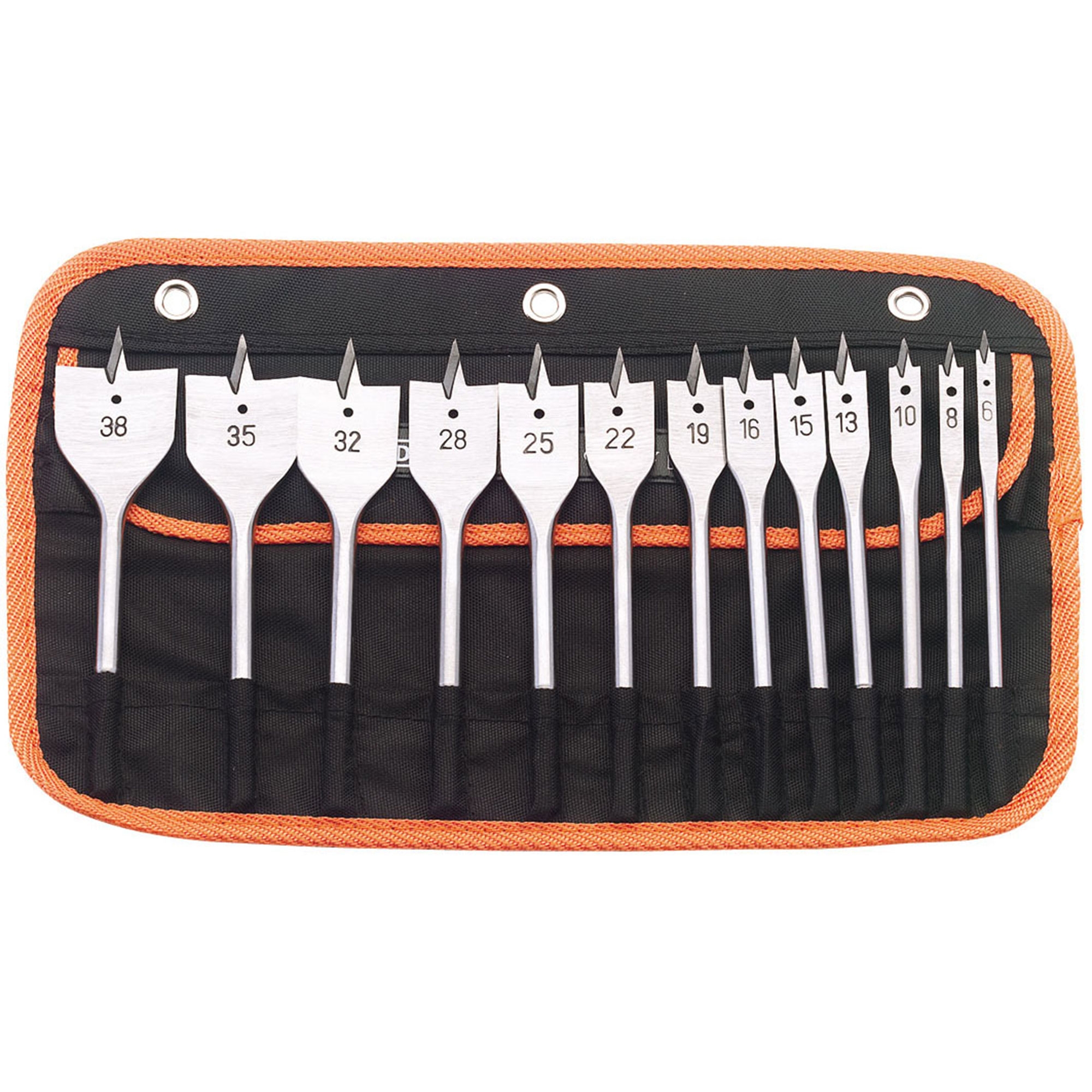 Draper 13 Piece Flat Wood Cutting Drill//Drilling Power Tool Bit Set 82634