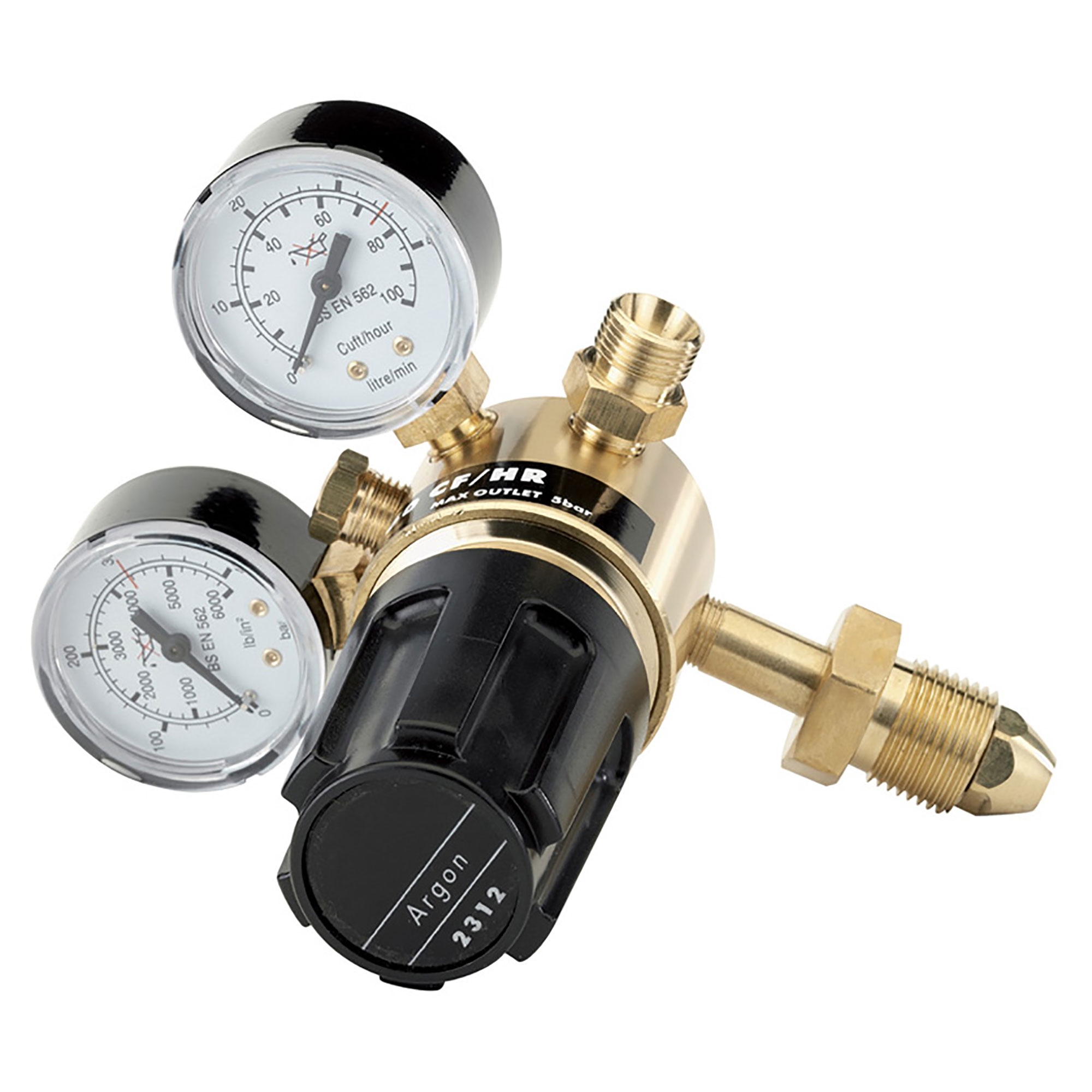 Draper 230 Bar Gas Bottle Regulator With Two Gauges For MIG / TIG