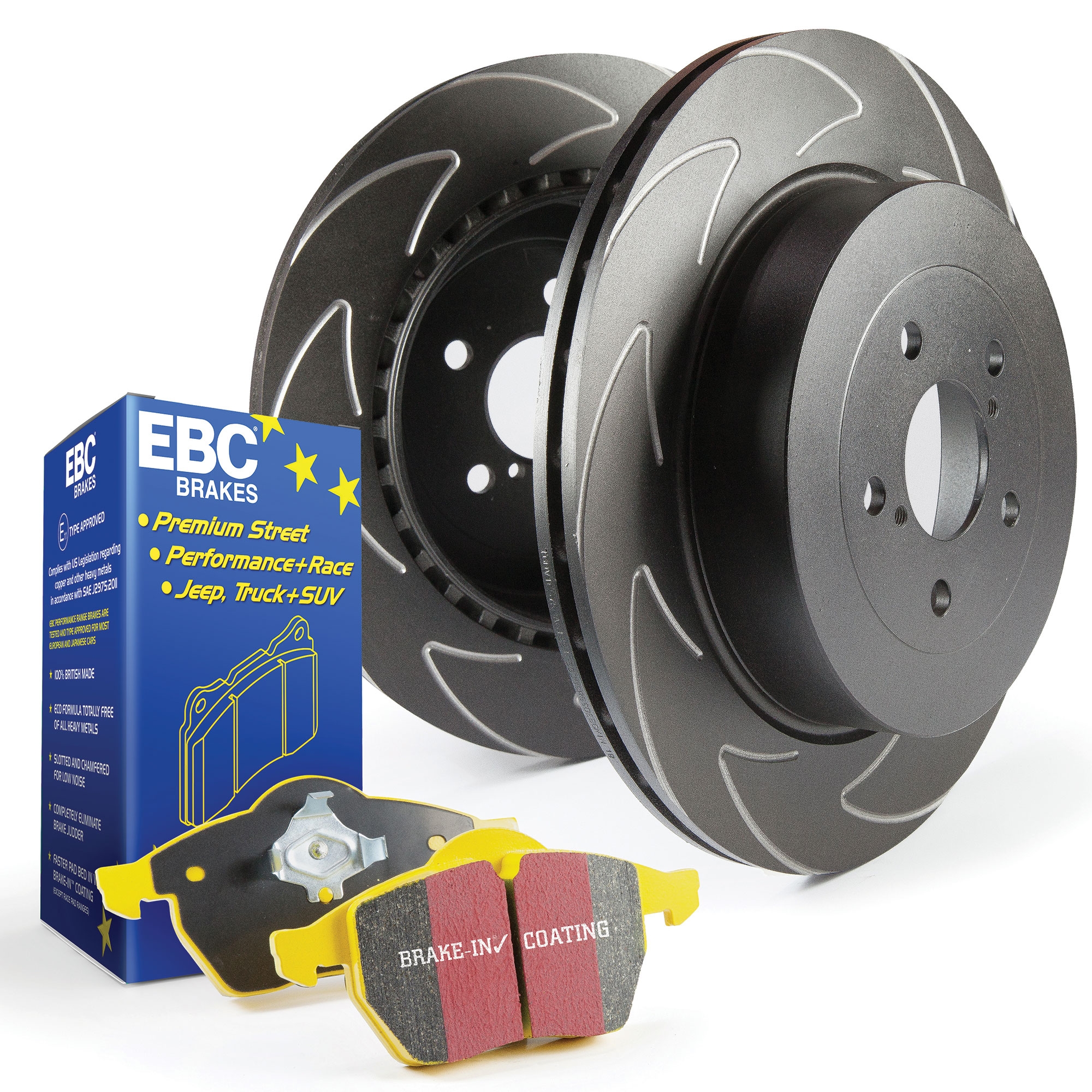 EBC Front BSD Brake Discs & Yellowstuff Pads Kit For Ford